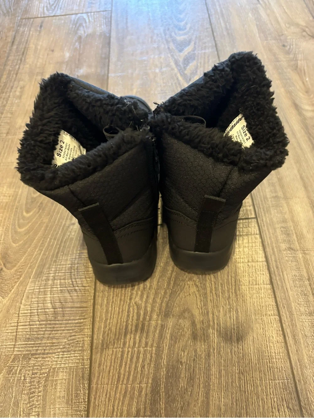 Northside Presley Black Faux Fur Winter Boots Kids Size 2 NEW